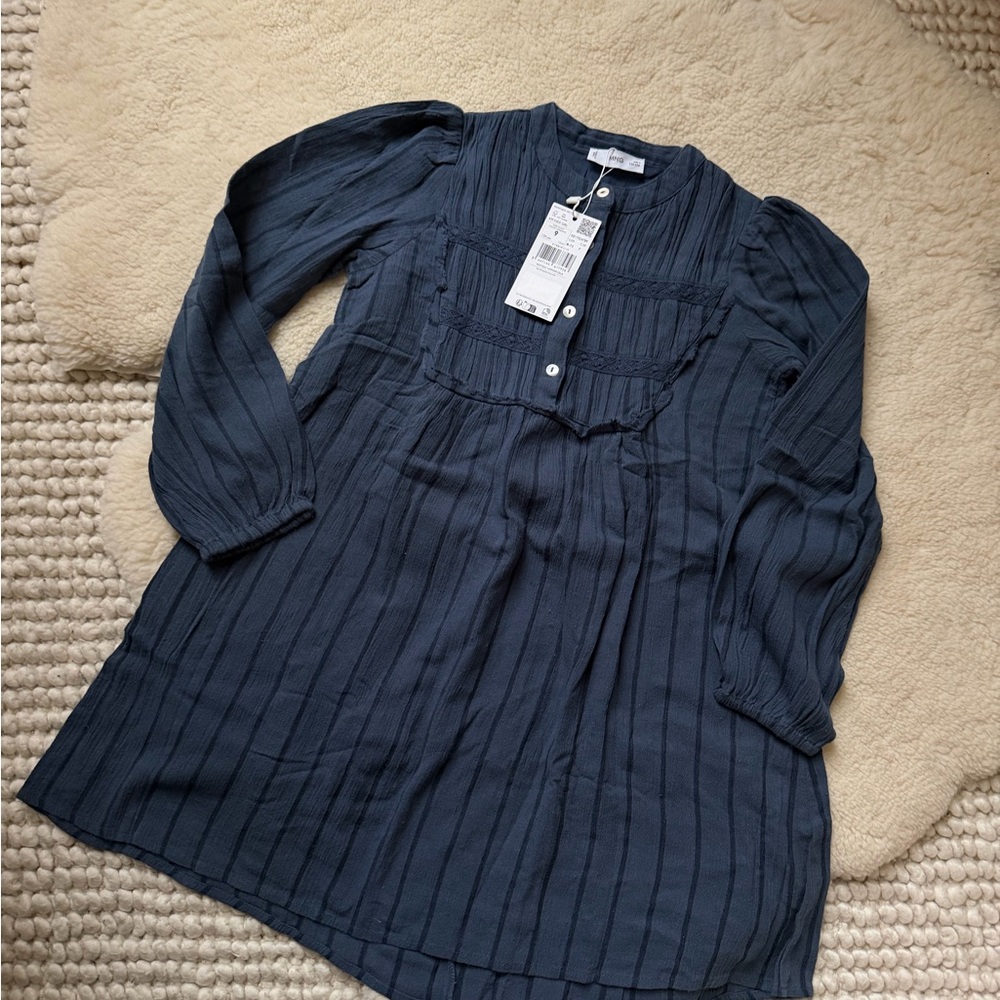 Mango girls dress size 9 Navy striped